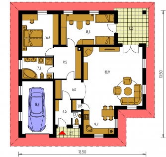 Floor plan of ground floor - BUNGALOW 17